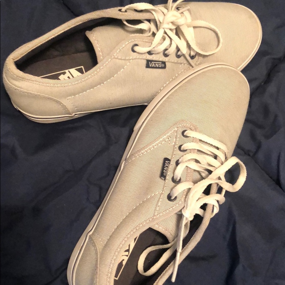 Blue and white striped vans